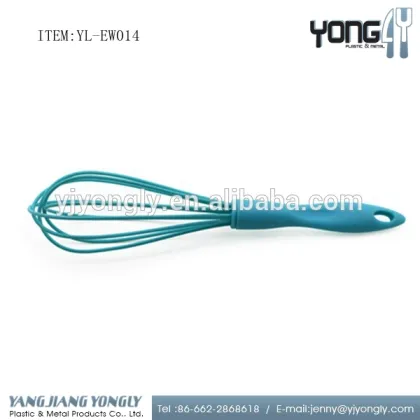 Silicone milk whisker egg whisker with plastic handle