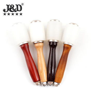 DIY Manual Leather Carving Hammer พร้อมที่จับไม้และหัวไนลอน