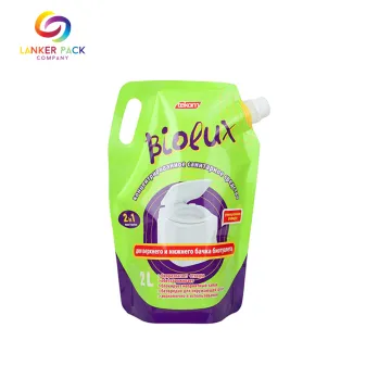 Custom Laminated Plastic Detergent Packaging With Spout