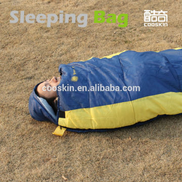 Portable warm envelop hollow fiber animal sharped sleeping carring bag for camping