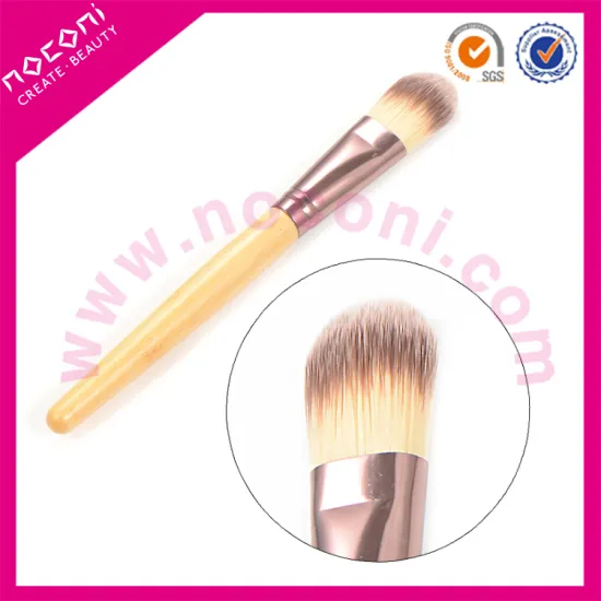 promotion bamboo handle synthetic hair foundation brush