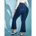 Großhandel blaue Damen flammten Jeans aus