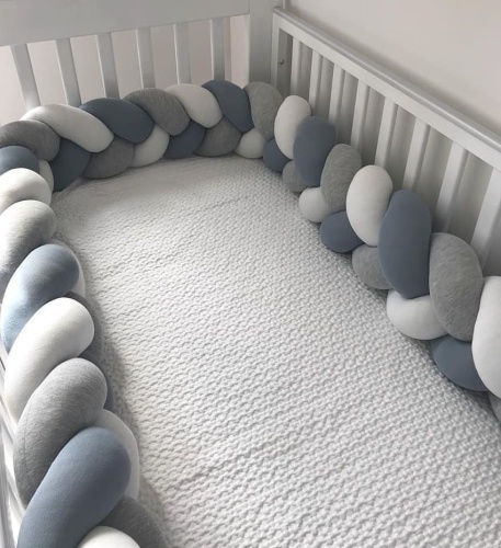 3M Baby Bed Bumper Protector Infant Cradle Pillow Cushion Braid Knot Bumper Crib Bumper Tour De Lit Bebe Tresse Room Decor