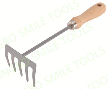 High quality wooden handle five-tooth loosening soil rake grass rake gardening tools