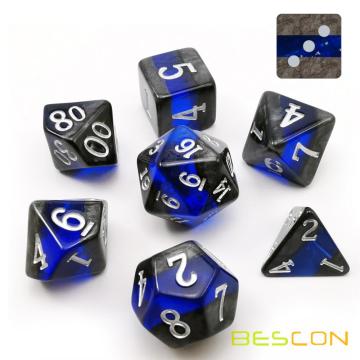 Bescon Mineral Rocks GEM VINES Набор многогранных кубиков D &amp; D из 7, Ролевая игра в ролевые игры Набор из 7 кубиков SAPPHIRE