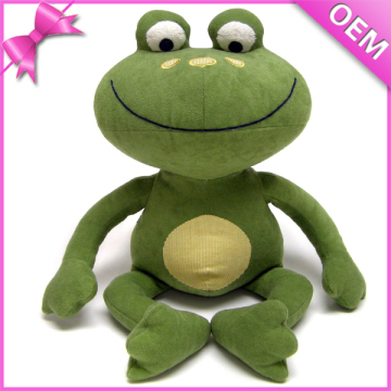 30cm Sitting Big Eyes Custom Design Plush Animal Stuffed Green Frog Toy