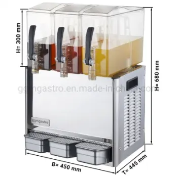 3 Tanks Commercial Cold Beverage Dispenser Cold Drink Dispenser