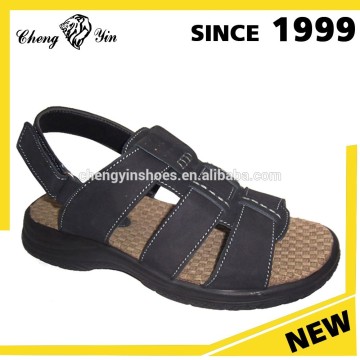 china wholesale alibaba Factory price leather upper&Pu+Fabric Insole Fashion Flat comfort Sandals for men made in china
