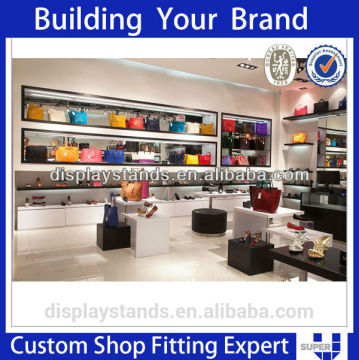 Customized Boutique Wooden Table Top Briefcase Display for retail shop