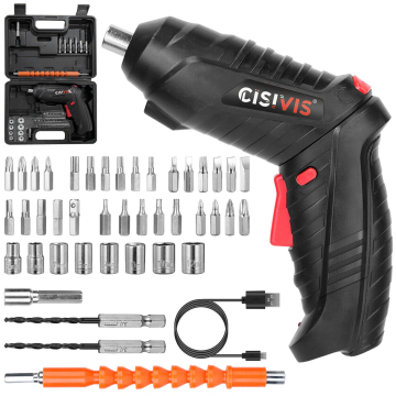 Kit per trapano a batteria ricaricabile da 47pc con batteria agli ioni di litio
