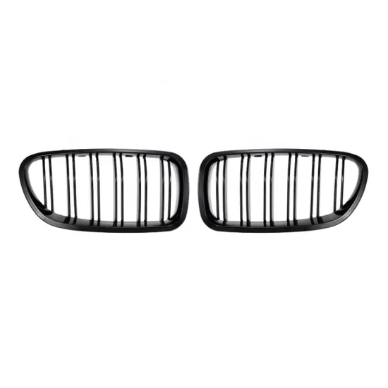 Gloss Black Front Kidney Grille for BMW 5 Series F10 (2010-2017) 2 Slat Line