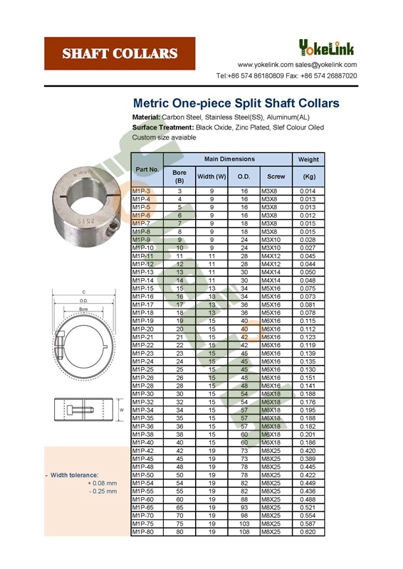 Yokelink Shaft Collar Catalogue 3