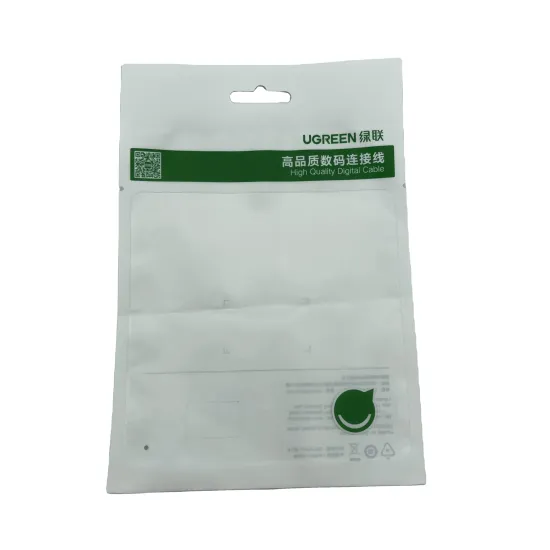 Small size plastic bag 3 side seal for cable packaging bag with clear window