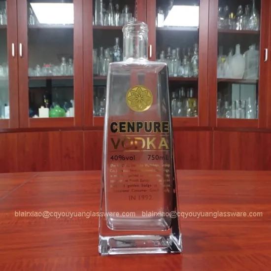 750 ML Wholesale Glass Bottle Wine Crystal White Material Vodka Glass Bottle