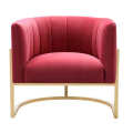 Silla decorativa moderna con marco de acero inoxidable dorado