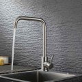 Stainless Steel Single Handle Brushed Kitchen Sink Faucet