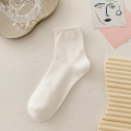 Candy colored rolled edge cotton socks