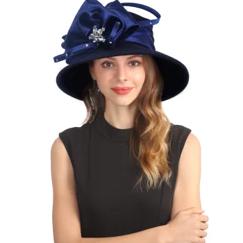 1920s Vintage Women's 100% Wool Winter Felt Cloche Hat - Wide Brim Church Hat