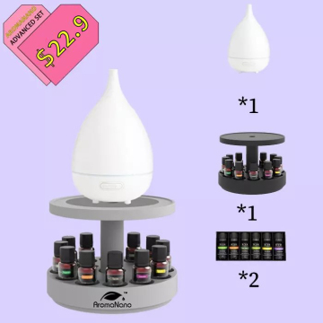 AromaNano Hot Seller Gift Set: Ultrasonic Household Electric Mist Air Humidifier & Essential Oil Diffuser