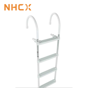 Şişme ve alüminyum tekneler için NHCX 3 Adımlı Taşınabilir Hook-On Tekne Yatılı Merdiven