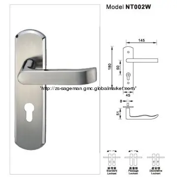 Stainless Steel Faceplate Lever Handle Door Lock