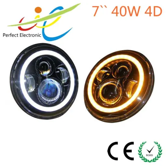 40W high quality factory headlight for jeep wrangler 7" round led headlight