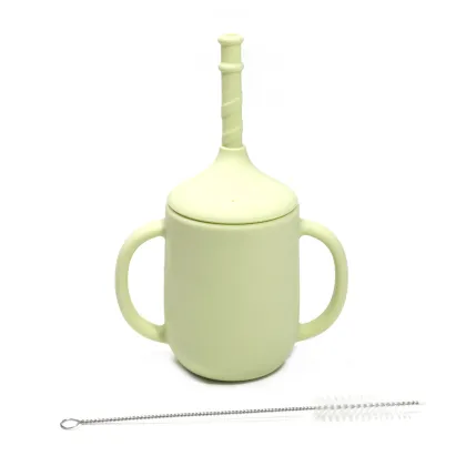 Silicone Straw Training Cup 360° Toddler Drinking Cup