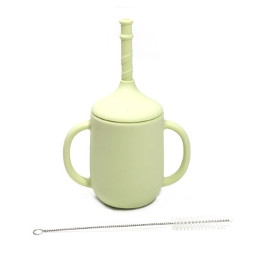Taza de entrenamiento con pajita de silicona Taza para beber para niños pequeños de 360°