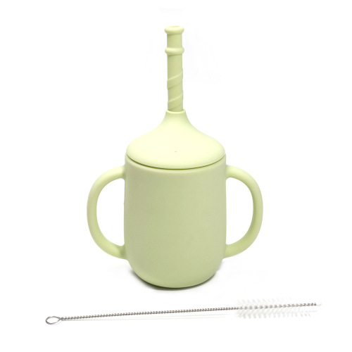 Taza de entrenamiento con pajita de silicona Taza para beber para niños pequeños de 360°