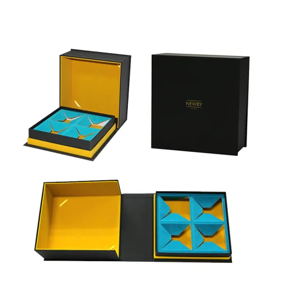 Custom Four Tea Bags Magnetic Paper Packaging Box