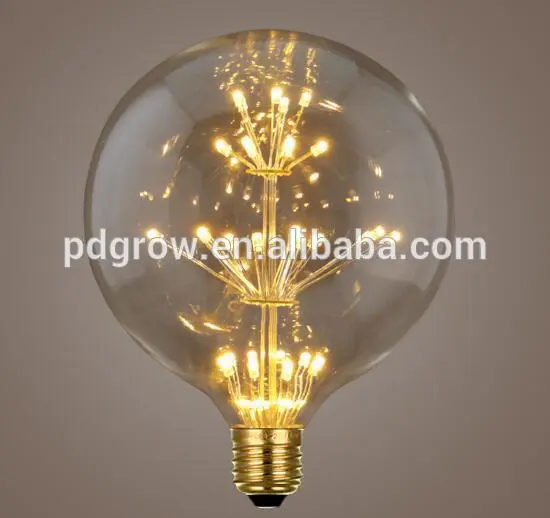 2016 Modern decoration LED Firework Edison bulb G95 3W 220V round shape starry LED light bulb