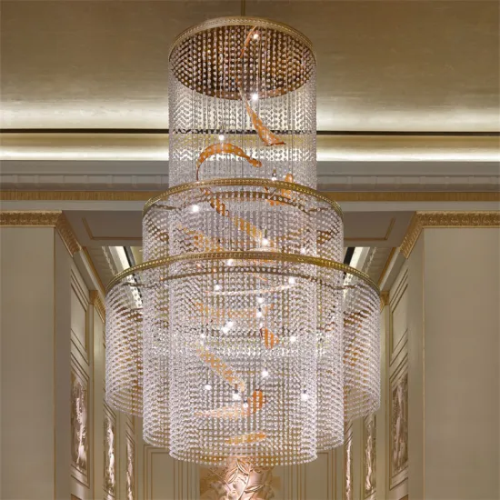 Art Retro Large Custom Led Crystal Lobby Chandelier