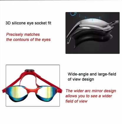 2024 New Cross-border Adult Silicone Contrast Myopia Anti-fog Swimming Goggles