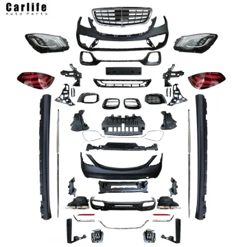 Mercedes Benz S Class W222 2014-2020 Facelift S63 AMG Style Front and Rear Bumper Assembly with Grille