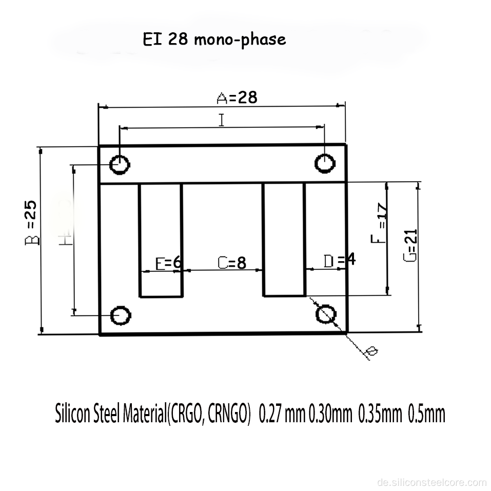 Silikonstahllaminierungsgrad B35G155 CRGO 0,35 mm EI-28 (Teile für Transformator)