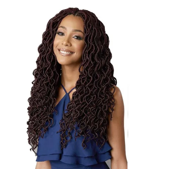 Soft Wavy Dreadlocks Deep Wave Curly Faux Locs Crochet Wavy Goddess Loc with Pointed and Tight Ends