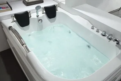 Two Seats Strong Power Jacuzzi Tub with Handrail