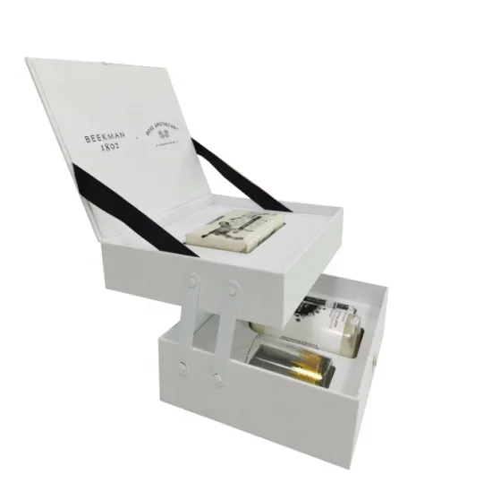 White metal linked two layers cosmetic gift box
