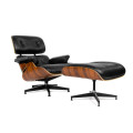 Aniline Leather Eames lounge stoel en Ottomaanske replika