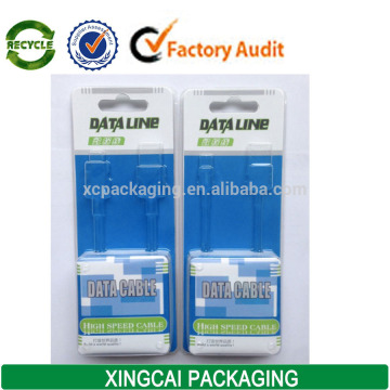 plastic cable blister packaging box with paper card