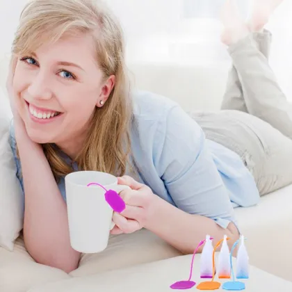 Food Grade Tea Pot with Tea Strainer Silicone Infuser