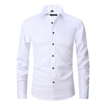 New Men's Business Casual Long Sleeve Slim Fit Solid Shirts with Buttons