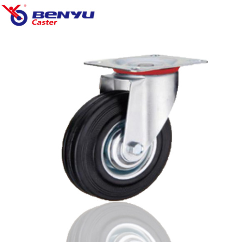 8 inch Rubber Wheel Swivel Rigid Industrial Casters