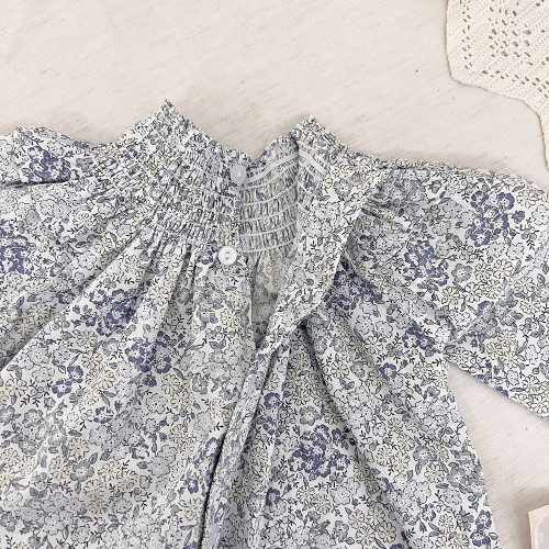 Spring Vintage Floral Baby Girl Long Sleeve Shirt