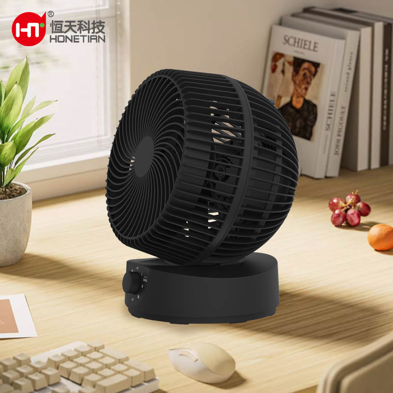 HONETIAN summer new design 3 speeds auto oscillation knob control 8 inches AC circulator white colour indoor plastics table fan