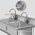 Commercial Stainless Steel Sink with 3 Sizes Bracket Faucet Drain System