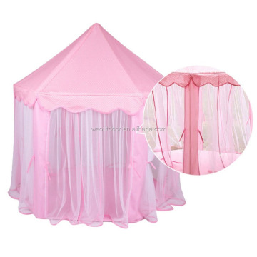 Indoor Hexagon Pink Castle Play Tent for Girls