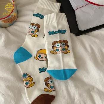 Korean version of cartoon college style stockings pile pile socks