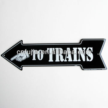 To trains Indicator direction sign,Advertising tin Sign,Road metal Sign