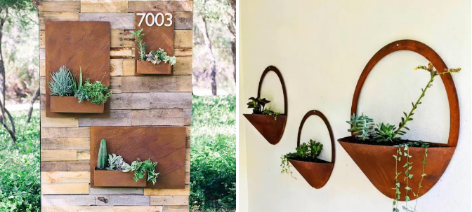 tall metal planters